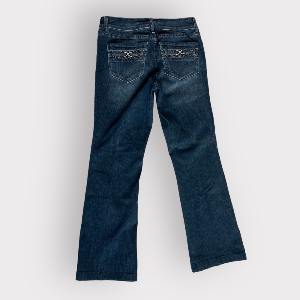 Cache Cheetah Print Lining Embellished Dark Blue … - image 2